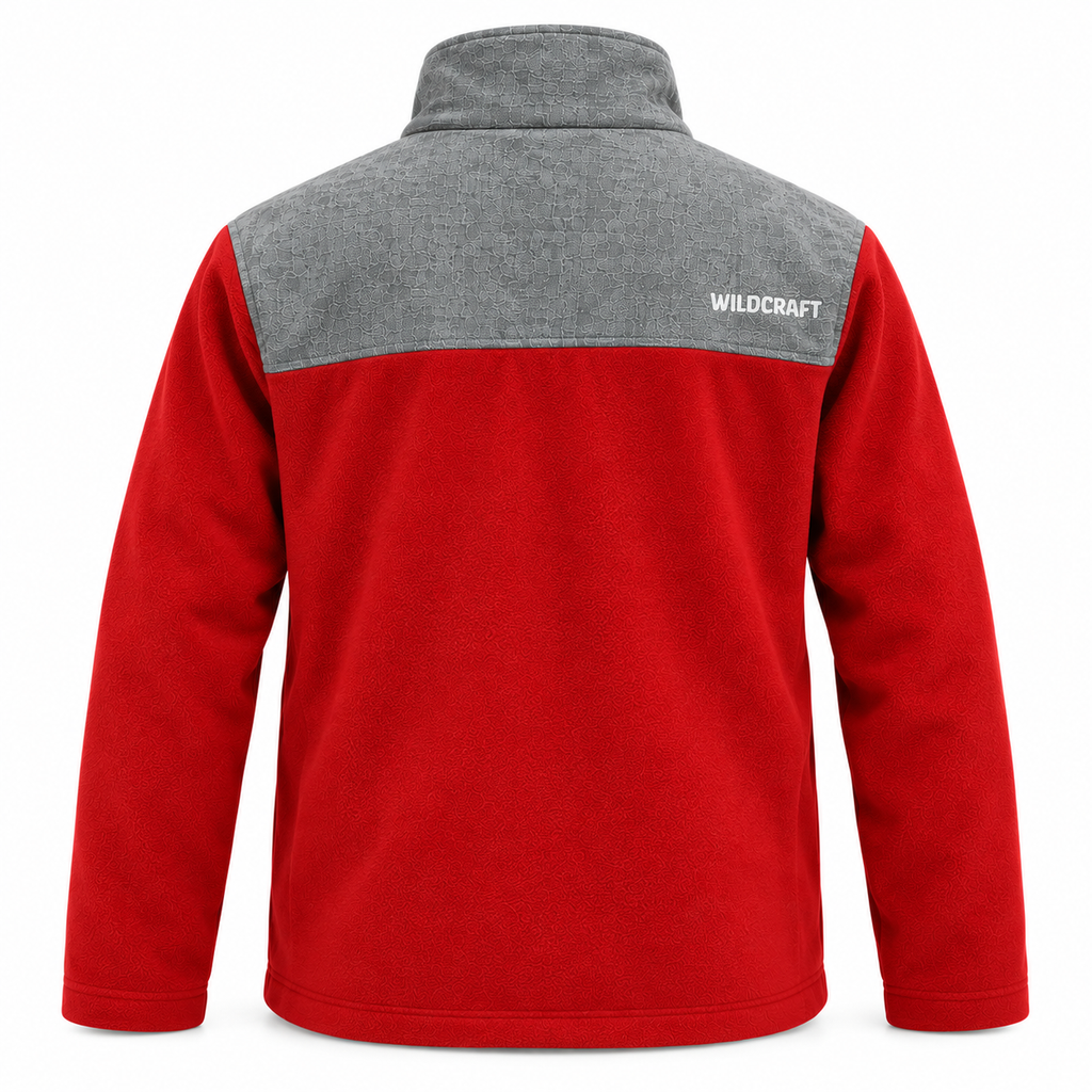 Wildcraft Men’s Red & Grey Fleece Jacket