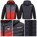Wildcraft Printed Hooded Down Jacket – Black & Orange